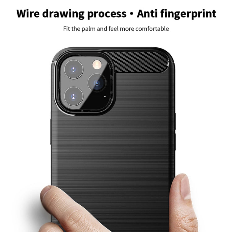 For iPhone 12 / 12 Pro MOF Gentleness Series Brushed Texture Carbon Fiber Soft TPU Case(Black) - iPhone 12 / 12 Pro Cases by MOFI | Online Shopping UK | buy2fix