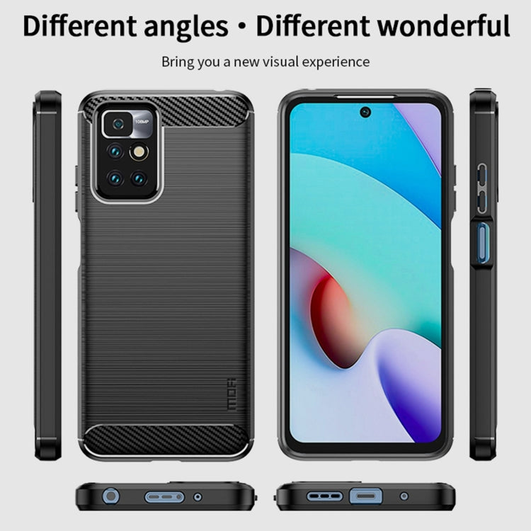 For Xiaomi Redmi 10 / 10 Prime MOFI Gentleness Series Brushed Texture Carbon Fiber Soft TPU Phone Case(Blue) - Xiaomi Cases by MOFI | Online Shopping UK | buy2fix
