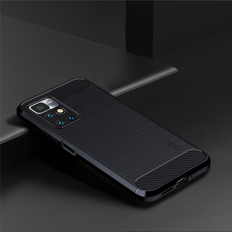 For Xiaomi Redmi 10 / 10 Prime MOFI Gentleness Series Brushed Texture Carbon Fiber Soft TPU Phone Case(Blue) - Xiaomi Cases by MOFI | Online Shopping UK | buy2fix