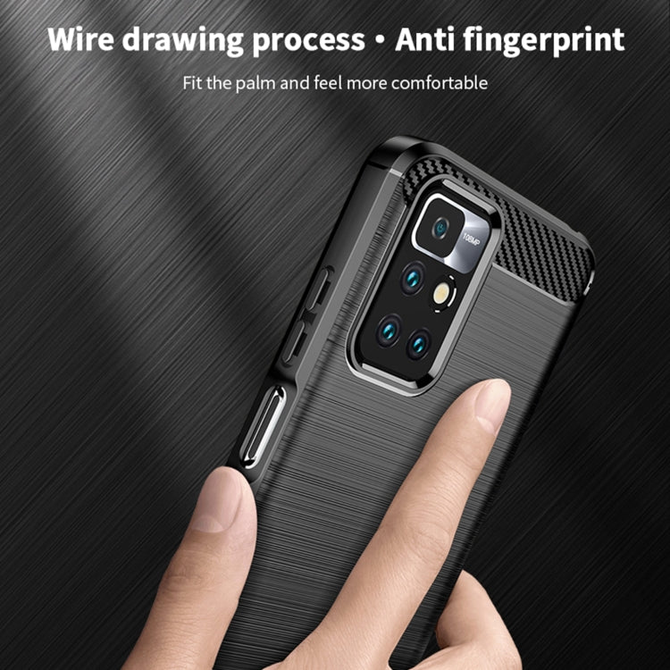 For Xiaomi Redmi 10 / 10 Prime MOFI Gentleness Series Brushed Texture Carbon Fiber Soft TPU Phone Case(Blue) - Xiaomi Cases by MOFI | Online Shopping UK | buy2fix