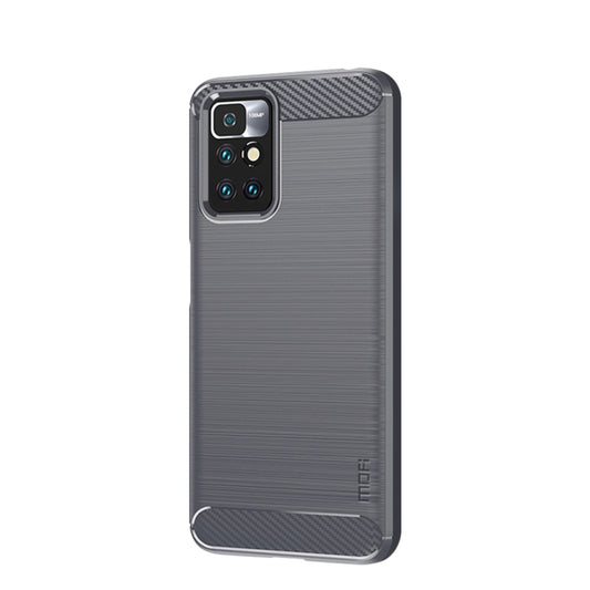 For Xiaomi Redmi 10 / 10 Prime MOFI Gentleness Series Brushed Texture Carbon Fiber Soft TPU Phone Case(Gray) by MOFI