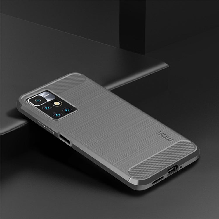 For Xiaomi Redmi 10 / 10 Prime MOFI Gentleness Series Brushed Texture Carbon Fiber Soft TPU Phone Case(Gray) - Xiaomi Cases by MOFI | Online Shopping UK | buy2fix