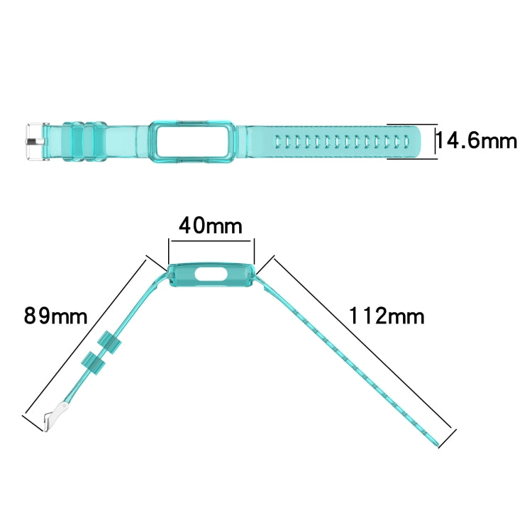 For Fitbit Ace 3 Transparent Silicone Integrated Watch Band(Transparent Blue) by buy2fix