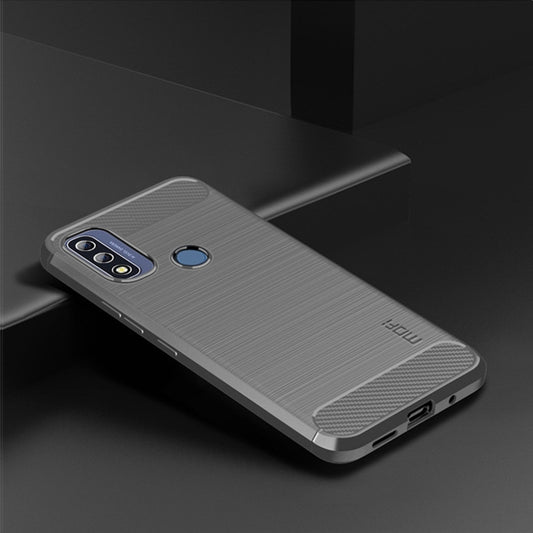 For Motorola Moto G Pure 2021 MOFI Gentleness Series Brushed Texture Carbon Fiber Soft TPU Case(Gray) by MOFI