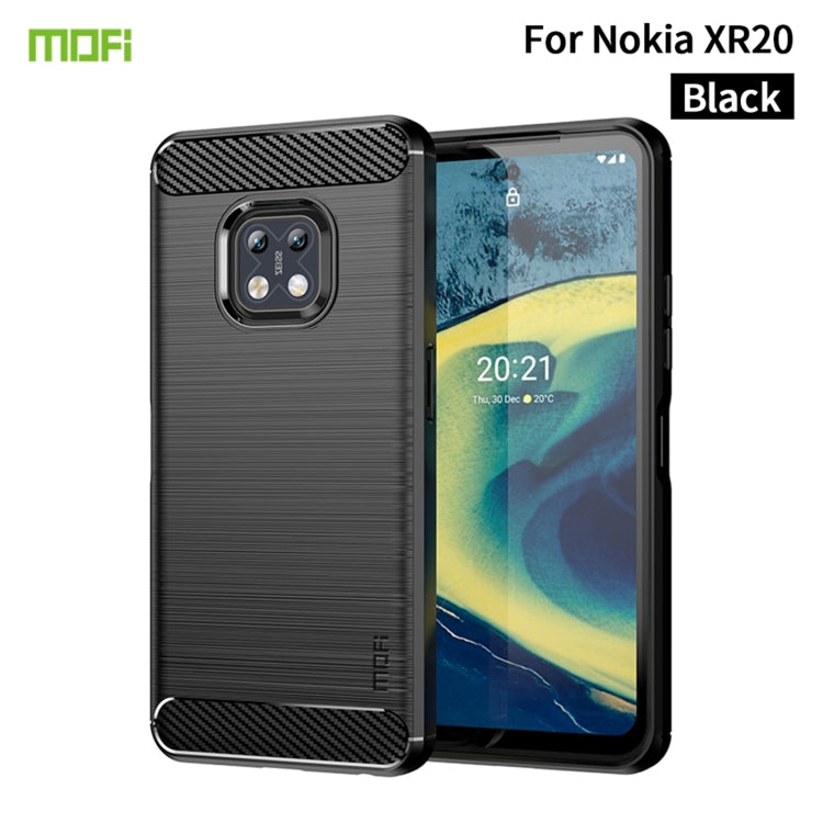 For Nokia XR20 MOFI Gentleness Series Brushed Texture Carbon Fiber Soft TPU Case(Black) - Nokia Cases by MOFI | Online Shopping UK | buy2fix