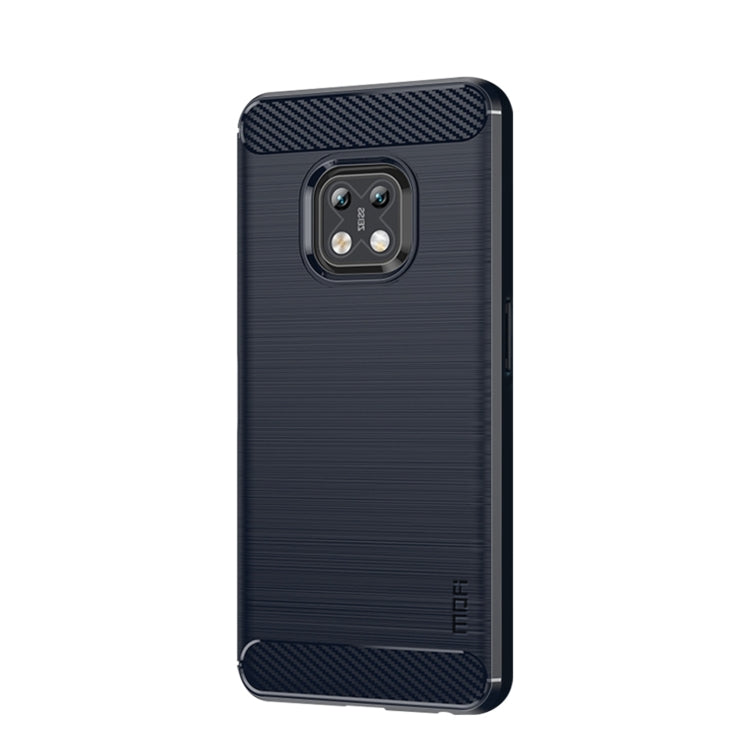 For Nokia XR20 MOFI Gentleness Series Brushed Texture Carbon Fiber Soft TPU Case(Blue) - Nokia Cases by MOFI | Online Shopping UK | buy2fix
