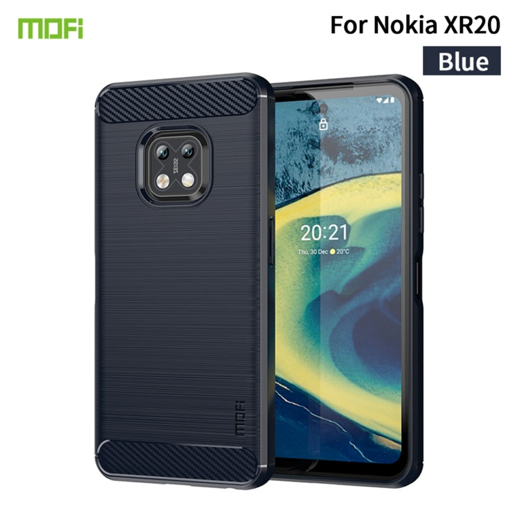 For Nokia XR20 MOFI Gentleness Series Brushed Texture Carbon Fiber Soft TPU Case(Blue) - Nokia Cases by MOFI | Online Shopping UK | buy2fix