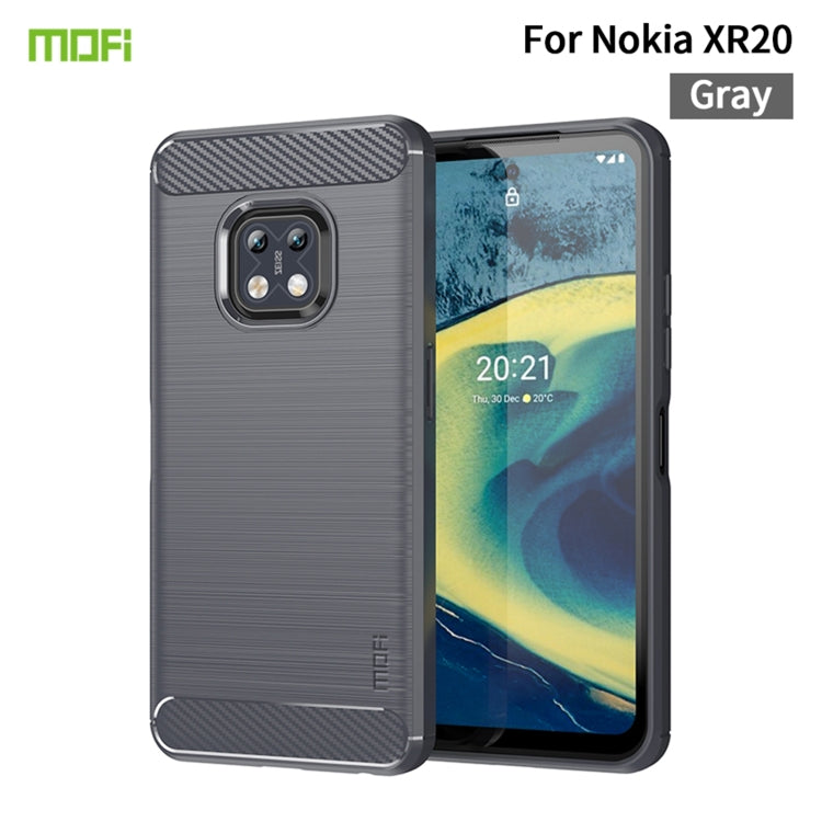 For Nokia XR20 MOFI Gentleness Series Brushed Texture Carbon Fiber Soft TPU Case(Gray) - Nokia Cases by MOFI | Online Shopping UK | buy2fix