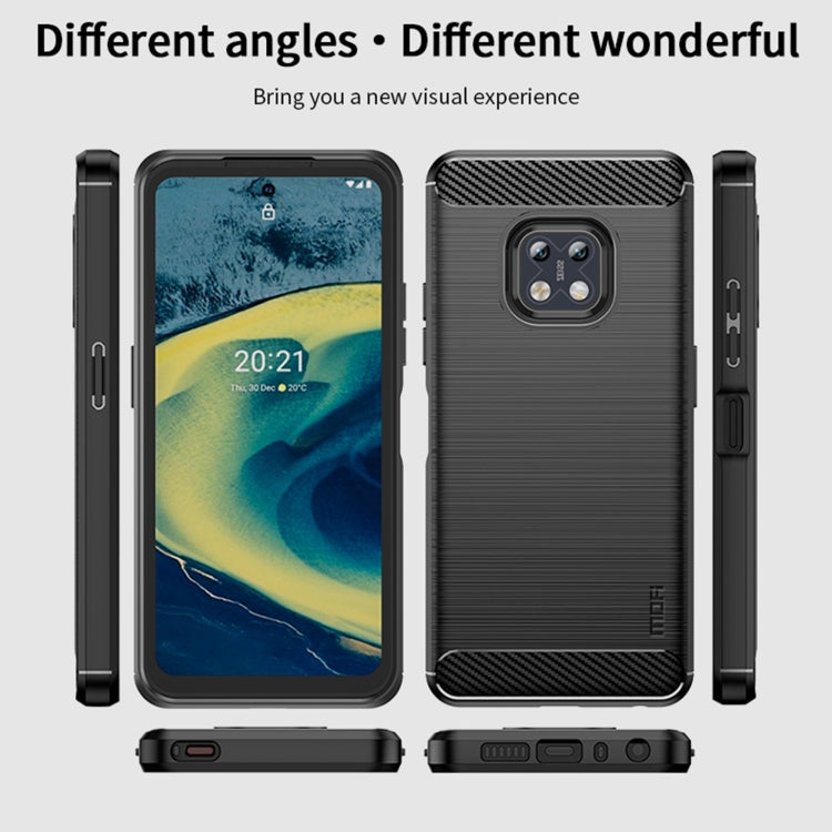 For Nokia XR20 MOFI Gentleness Series Brushed Texture Carbon Fiber Soft TPU Case(Gray) - Nokia Cases by MOFI | Online Shopping UK | buy2fix