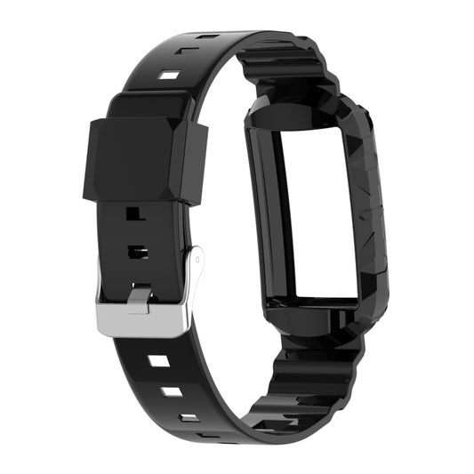 For Fitbit Charge 4 Silicone One Body Armor Watch Band(Black) - Watch Bands by buy2fix | Online Shopping UK | buy2fix