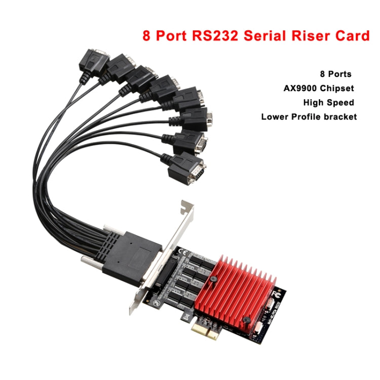 PCIE to DB9 RS232 Serial Port Expansion Card PCI-E Express Riser Card Converter by buy2fix