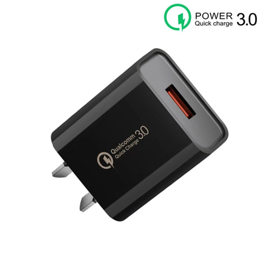 CA-25 QC3.0 USB 3A Fast Charger for Mobile Phone, AU Plug(Black) by buy2fix