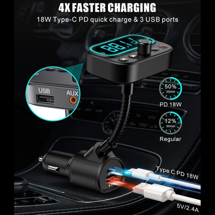 T67 Bluetooth 5.0 Car MP3 Music Player FM Modulator Transmitter Wireless AUX Adapter Hands-free - Bluetooth Car Kits by buy2fix | Online Shopping UK | buy2fix