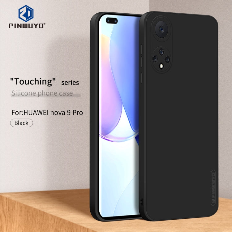 For Huawei nova 9 Pro PINWUYO Liquid Silicone TPU Phone Case(Black) - Huawei Cases by PINWUYO | Online Shopping UK | buy2fix