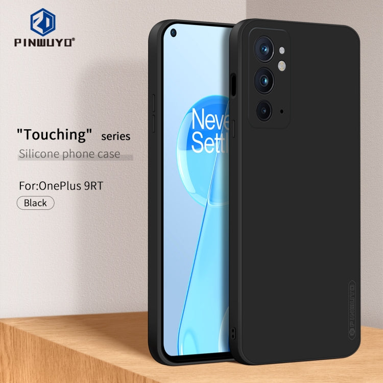 For OnePlus 9RT 5G PINWUYO Liquid Silicone TPU Phone Case(Black) - OnePlus Cases by PINWUYO | Online Shopping UK | buy2fix