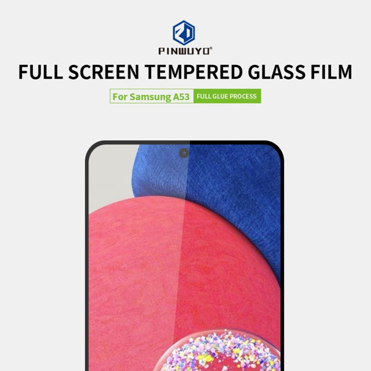For Samsung Galaxy A53 PINWUYO 9H 2.5D Full Screen Tempered Glass Film(Black) - Galaxy Tempered Glass by PINWUYO | Online Shopping UK | buy2fix