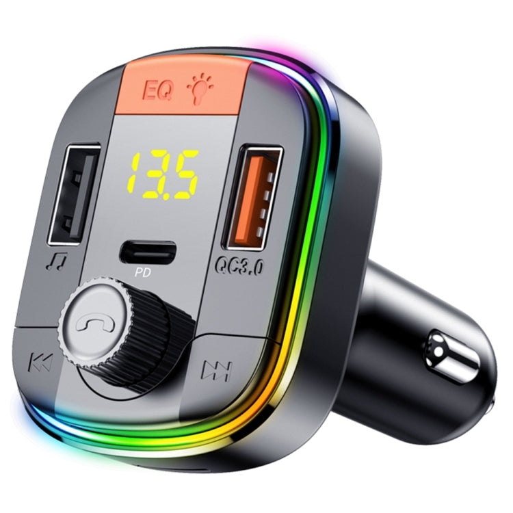 T832 Car Bluetooth FM Transmitter Colorful Light MP3 Player Powerful Quick Charger QC3.0 - Bluetooth Car Kits by buy2fix | Online Shopping UK | buy2fix