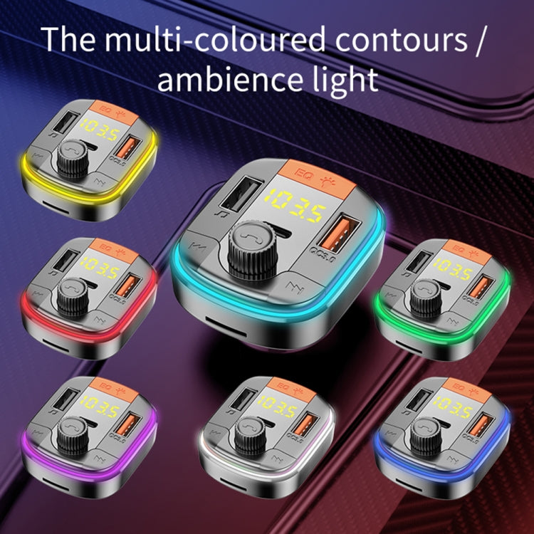 T832 Car Bluetooth FM Transmitter Colorful Light MP3 Player Powerful Quick Charger QC3.0 - Bluetooth Car Kits by buy2fix | Online Shopping UK | buy2fix