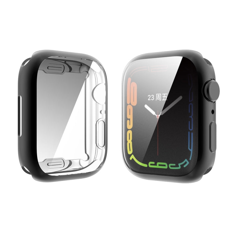 For Apple Watch Series 8 / 7 41mm ENKAY Hat-Prince Electroplated TPU Case(Black) - Watch Cases by ENKAY | Online Shopping UK | buy2fix