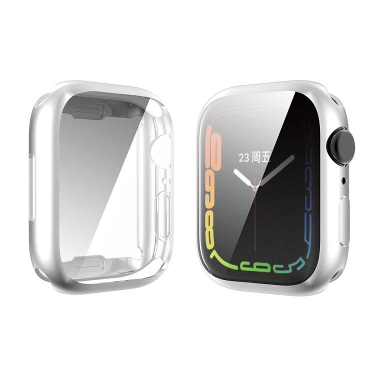For Apple Watch Series 8 / 7 45mm ENKAY Hat-Prince Electroplated TPU Case(Silver) - Watch Cases by ENKAY | Online Shopping UK | buy2fix