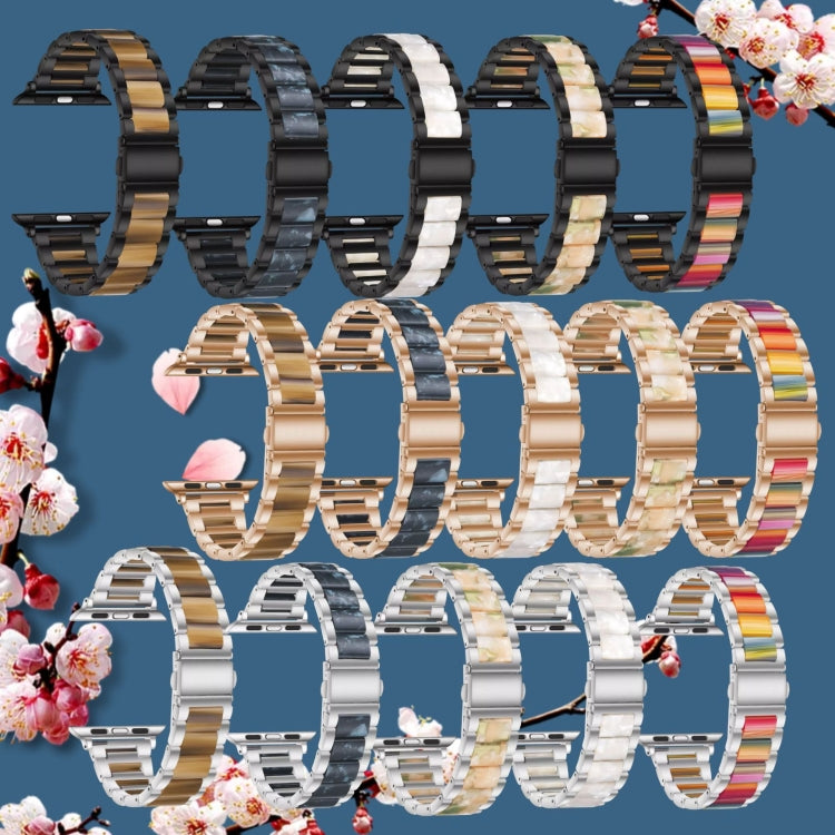 Metal + Resin Watch Band For Apple Watch Ultra 49mm&Watch Ultra 2 49mm / Series 9&8&7 45mm / SE 3&SE 2&6&SE&5&4 44mm / 3&2&1 42mm(Silver White) by buy2fix
