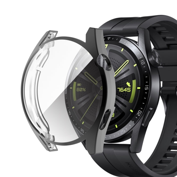 For Huawei Watch GT 3 46mm Fully Surrounded TPU Case with Protective Film(Black) - Watch Cases by buy2fix | Online Shopping UK | buy2fix