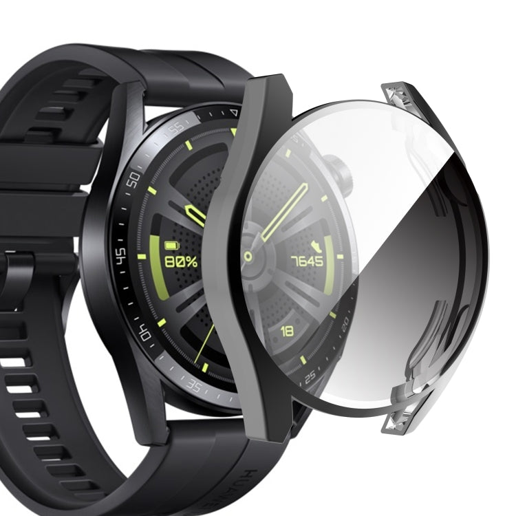 For Huawei Watch GT 3 46mm Fully Surrounded TPU Case with Protective Film(Black) - Watch Cases by buy2fix | Online Shopping UK | buy2fix