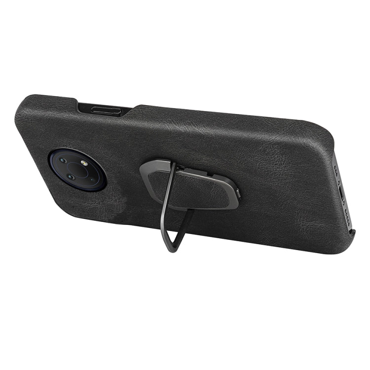 For Nokia G10 Ring Holder PU Phone Case(Black) - Nokia Cases by buy2fix | Online Shopping UK | buy2fix