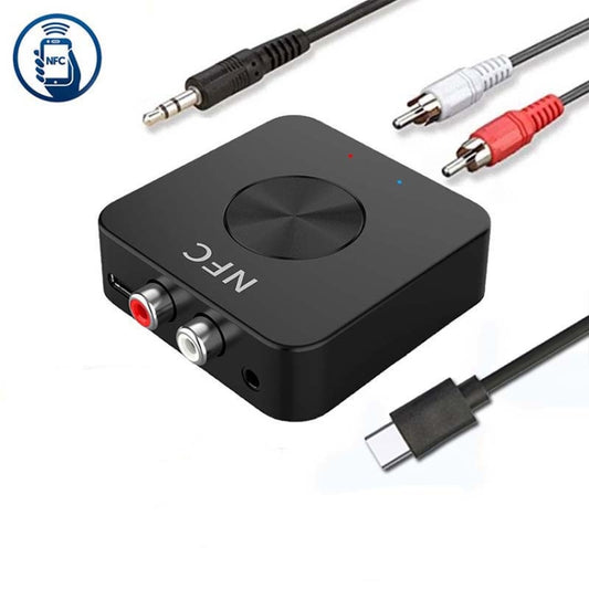 BT-21 NFC Bluetooth 5.0 Receiver & Transmitter RCA 3.5mm AUX Audio Adapter by buy2fix