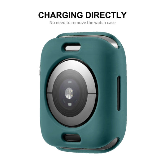 ENKAY TPU Case + Full Coverage PET Screen Protector For Apple Watch Series 9 / 8 / 7 45mm(Deep Green) by ENKAY