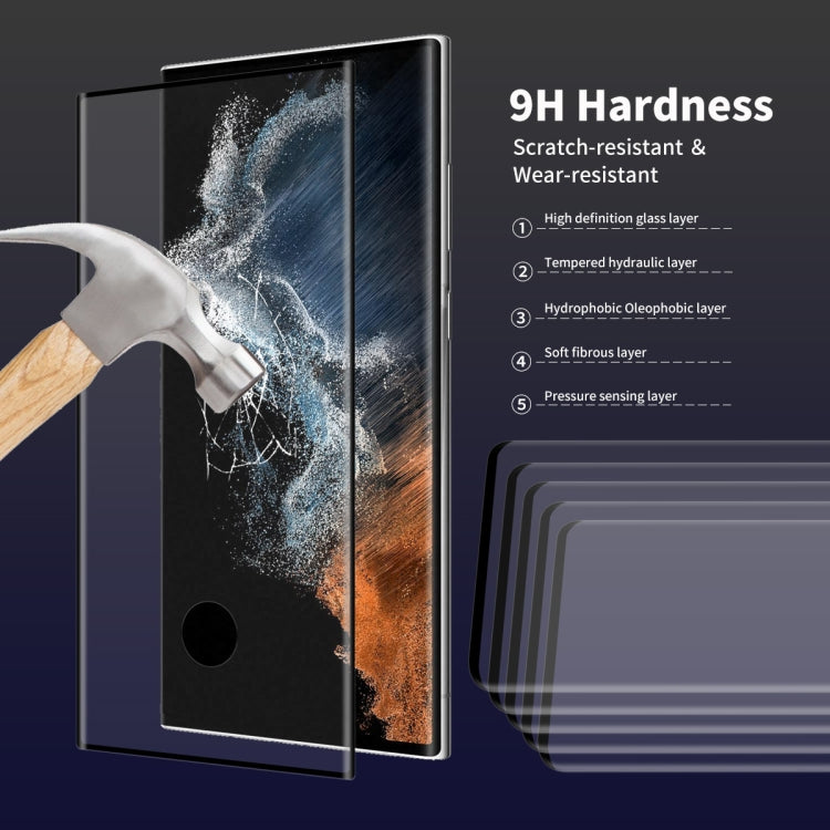 For Samsung Galaxy S22 Ultra 5pcs ENKAY 3D Curved Hot Bending Tempered Glass Full Film, Hole Unlock - Galaxy Tempered Glass by ENKAY | Online Shopping UK | buy2fix