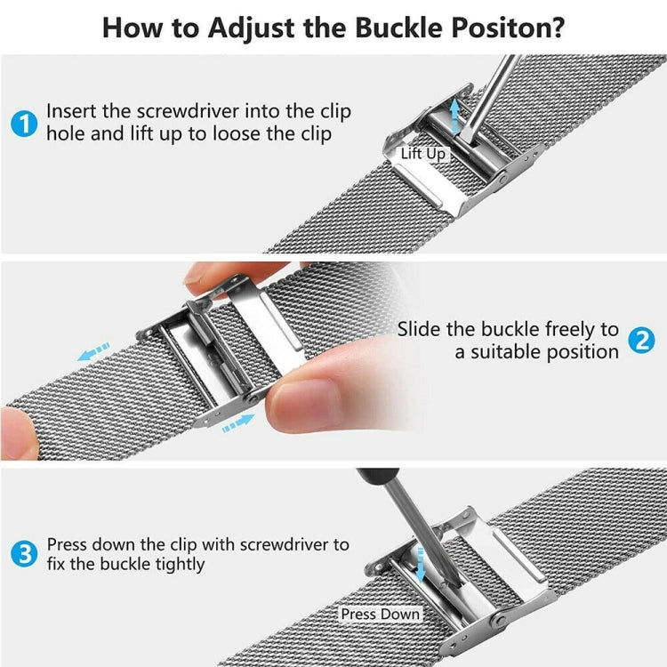 For Samsung Galaxy Watch 4 Classic 42mm / 46mm Milan Metal Steel Mesh Buckle Watch Band(Silver) - Watch Bands by buy2fix | Online Shopping UK | buy2fix