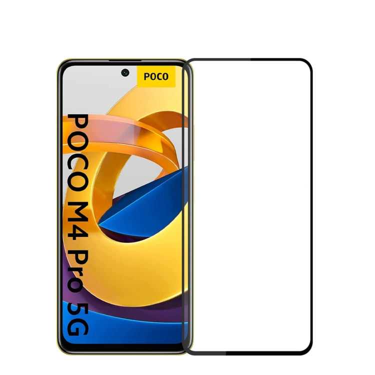 For Xiaomi Poco M4 Pro 5G MOFI 9H 2.5D Tempered Glass Full Film(Black) - by MOFI | Online Shopping UK | buy2fix
