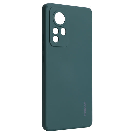 For Xiaomi 12 Pro / 12S Pro ENKAY Liquid Silicone Soft Shockproof Phone Case(Dark Green) by ENKAY