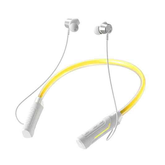 JG4 Flashing LED Neck-mounted Stereo Bluetooth Wireless Earphone(White) by buy2fix