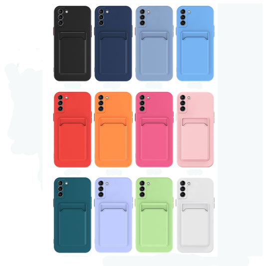 For Samsung Galaxy S22 5G Skin Feel Card Contrast Color Button TPU Phone Case(Dark Blue) by buy2fix