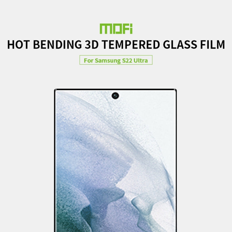 For Samsung Galaxy S22 Ultra 5G MOFI 9H 3D Hot Bend Explosion-Proof Tempered Glass Full Film(Black) - Galaxy Tempered Glass by MOFI | Online Shopping UK | buy2fix