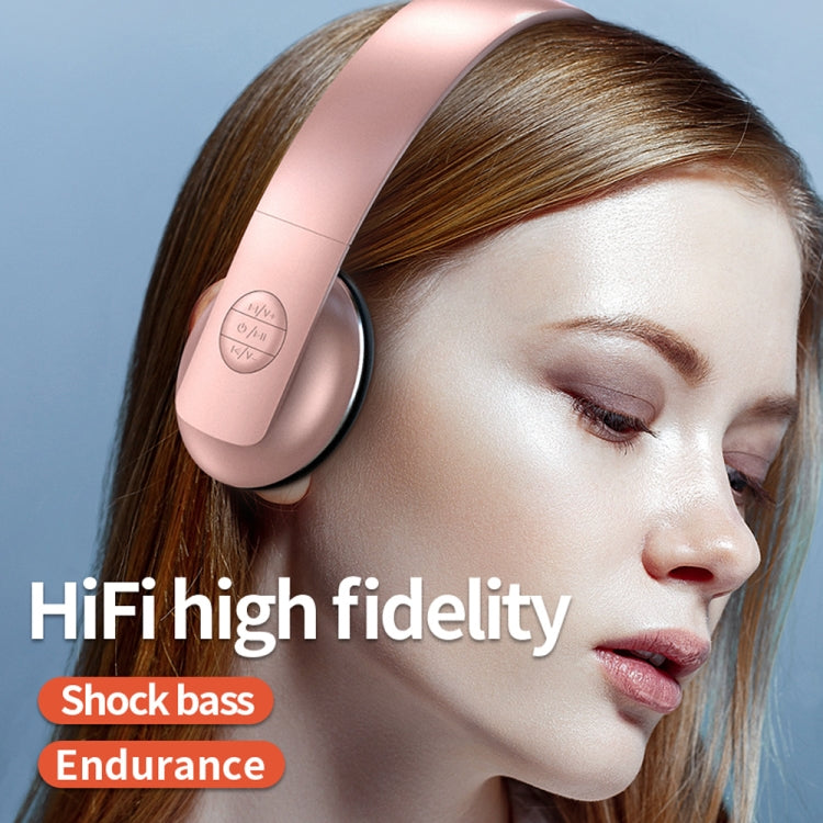 A50 Bass Stereo Wireless Bluetooth HIFI Headset with Mic(Pink) - Headset & Headphone by buy2fix | Online Shopping UK | buy2fix