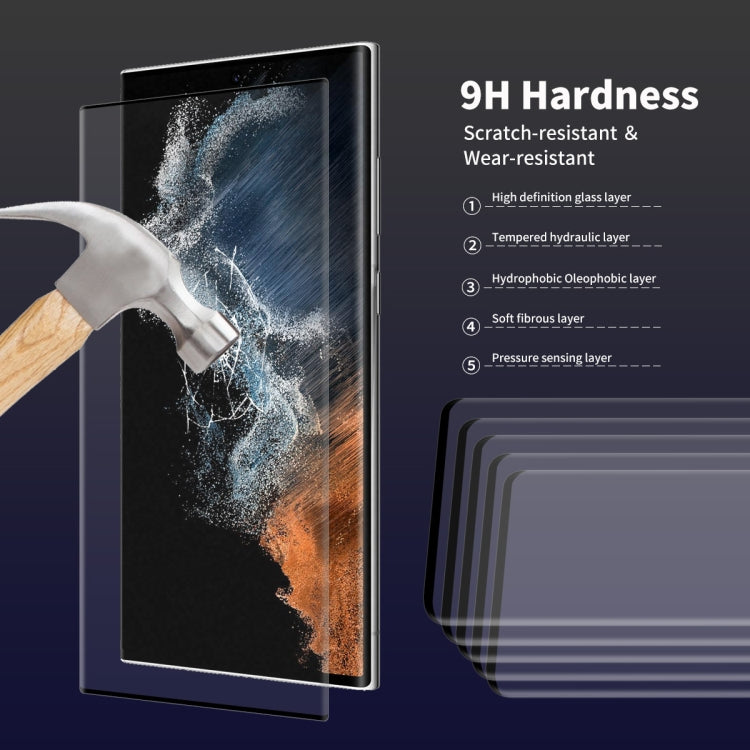 For Samsung Galaxy S22 Ultra 5pcs ENKAY 3D Hot Bending Explosion-proof Full Tempered Glass Film - Galaxy Tempered Glass by ENKAY | Online Shopping UK | buy2fix