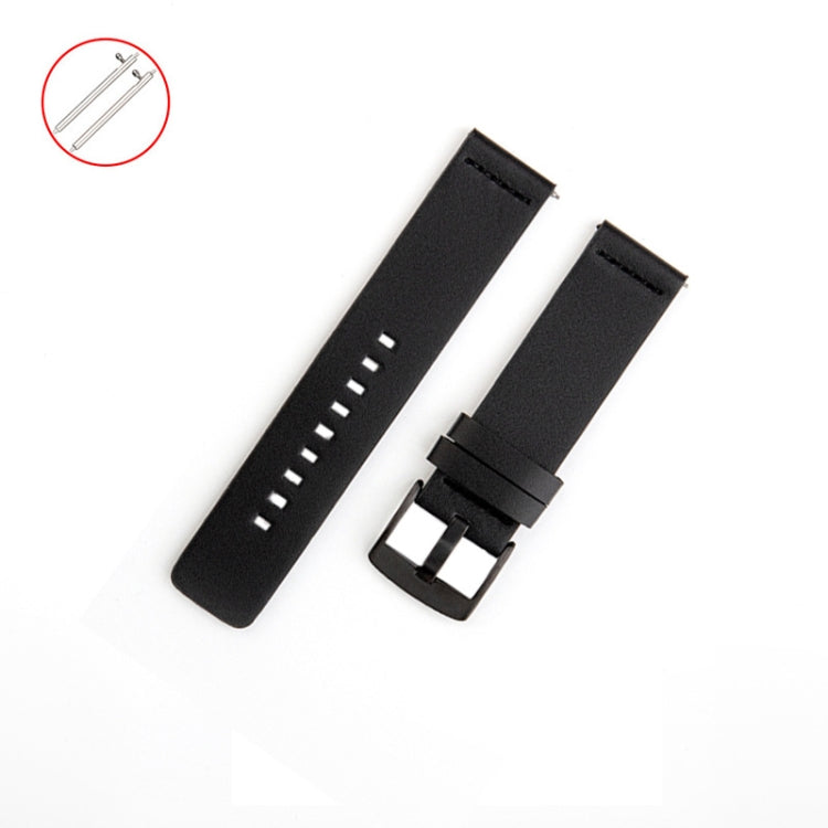 For Samsung Galaxy Watch Active 2 40mm Leather Watch Band(Black) - Watch Bands by buy2fix | Online Shopping UK | buy2fix