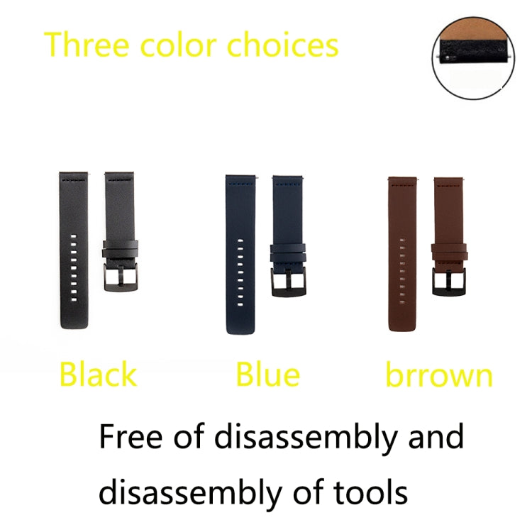 For Samsung Galaxy Watch Active 2 40mm Leather Watch Band(Black) - Watch Bands by buy2fix | Online Shopping UK | buy2fix