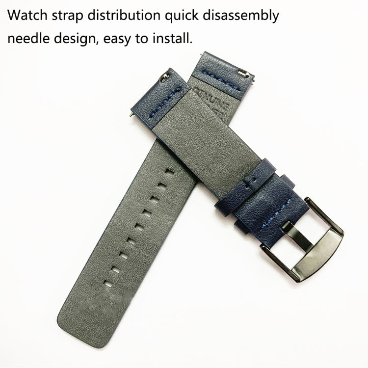For Samsung Galaxy Watch Active 2 40mm Leather Watch Band(Black) - Watch Bands by buy2fix | Online Shopping UK | buy2fix