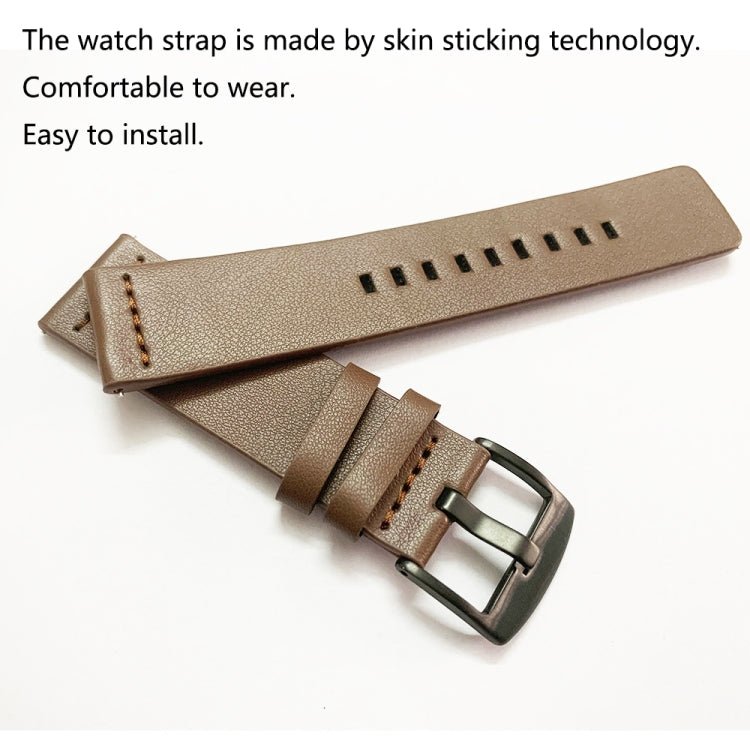 For Samsung Galaxy Watch Active 2 40mm Leather Watch Band(Black) - Watch Bands by buy2fix | Online Shopping UK | buy2fix