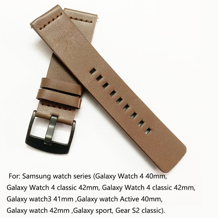 For Samsung Galaxy Watch Active 2 40mm Leather Watch Band(Black) - Watch Bands by buy2fix | Online Shopping UK | buy2fix