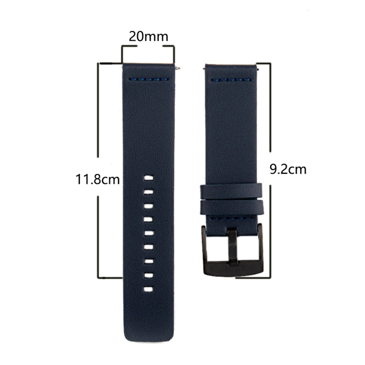 For Samsung Galaxy Watch Active 2 40mm Leather Watch Band(Black) - Watch Bands by buy2fix | Online Shopping UK | buy2fix