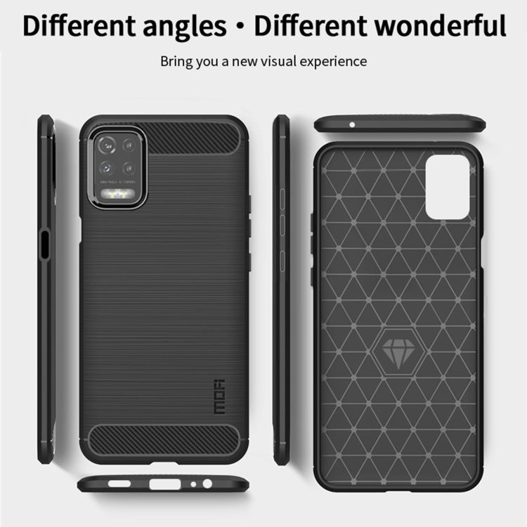 For LG K52 / K62 / K62+ / Q52 / Q62 MOFI Gentleness Brushed Carbon Fiber Soft TPU Case(Black) - LG Cases by MOFI | Online Shopping UK | buy2fix