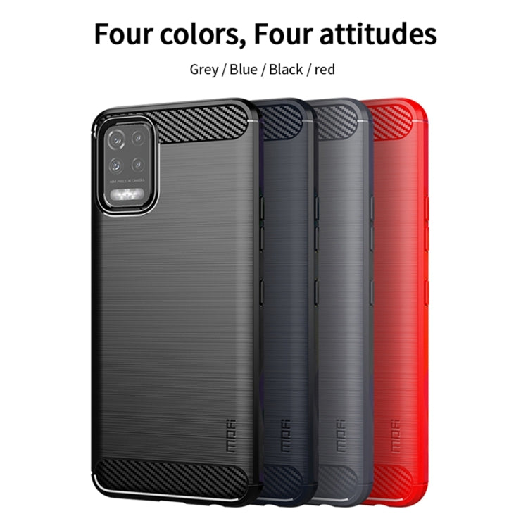 For LG K52 / K62 / K62+ / Q52 / Q62 MOFI Gentleness Brushed Carbon Fiber Soft TPU Case(Black) - LG Cases by MOFI | Online Shopping UK | buy2fix