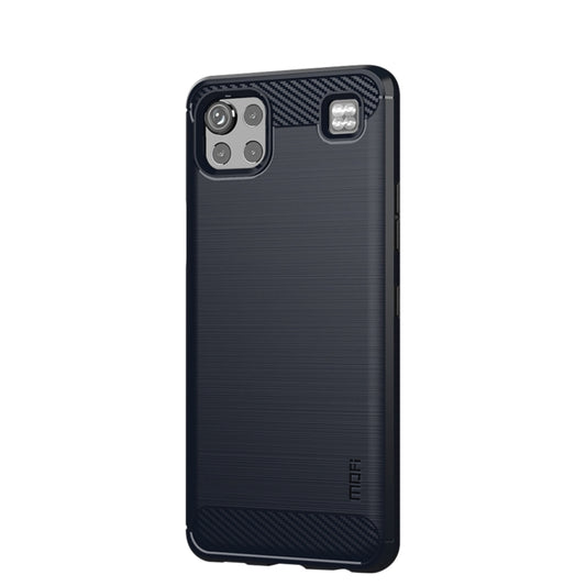 For LG K92 MOFI Gentleness Brushed Carbon Fiber Soft TPU Case(Blue) by MOFI