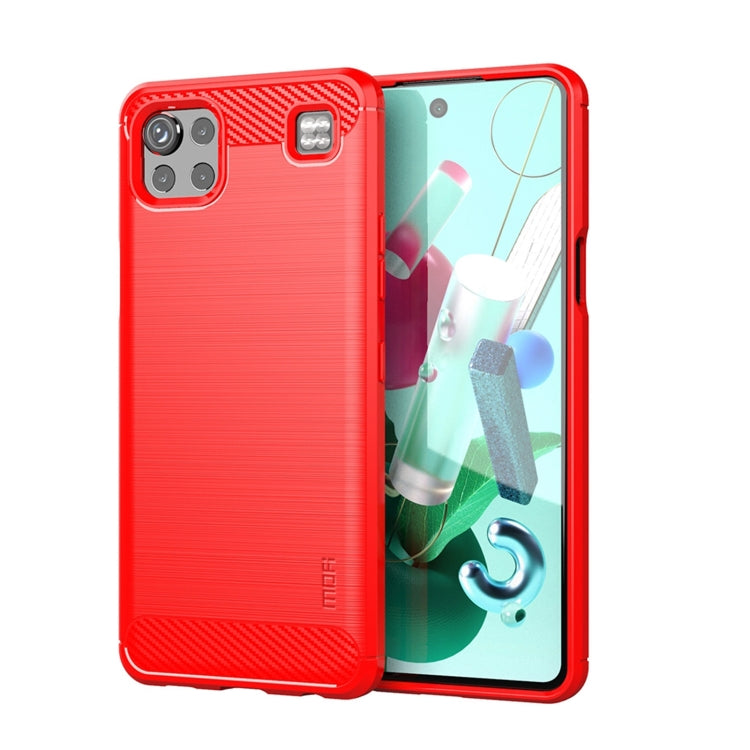 For LG K92 MOFI Gentleness Brushed Carbon Fiber Soft TPU Case(Red) - LG Cases by MOFI | Online Shopping UK | buy2fix
