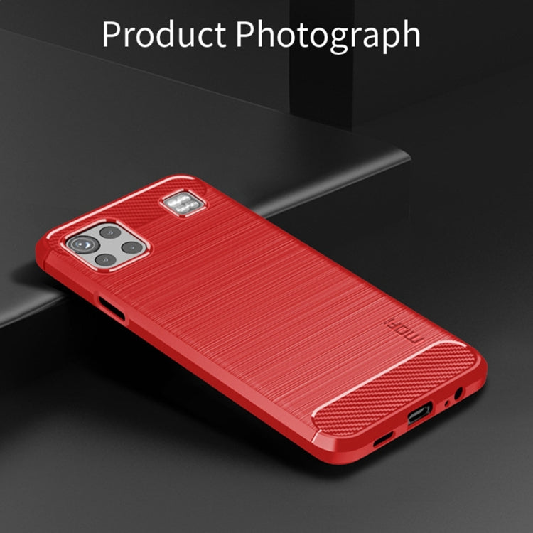 For LG K92 MOFI Gentleness Brushed Carbon Fiber Soft TPU Case(Red) - LG Cases by MOFI | Online Shopping UK | buy2fix